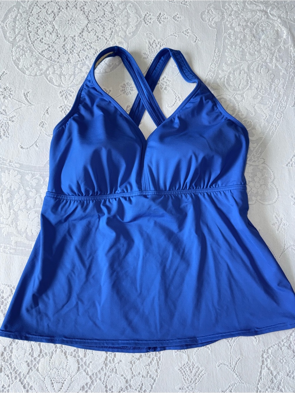 Lands End Royal Blue Crossback Swim Tank 14DD Tankini top